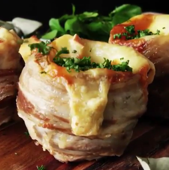 Vulcão de Batata com Alho, Queijo e&nbsp;Bacon